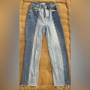 Pacsun two-tones jeans, buttons up the fly, size 23